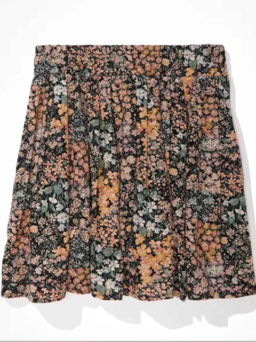 American Eagle Floral Pleated Mini Skirt - Multi-Colored With Black Undertones - Picture 1 of 8